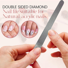 Krisp Beauty stainless steel nail files pack 2 for convenient on-the-go nail care.