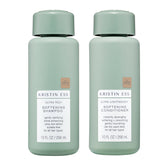 Kristin Ess champú suavizante en botella clara, brillo suave para cabello seco.