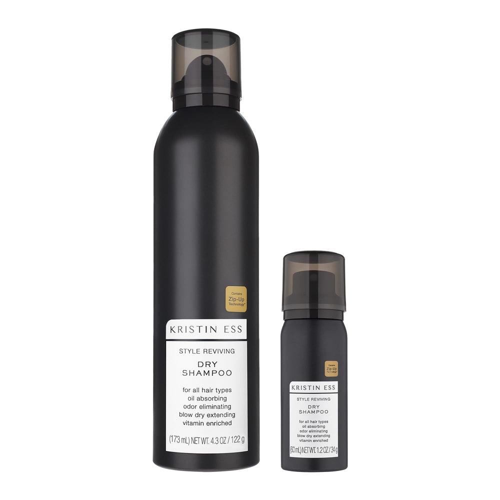 Kristin Ess Dry Shampoo full-size can absorbs oil and adds volume for refreshed hair