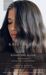 Kristin Ess Hair Crystal Quartz Clear Hair Gloss bottle highlights color-safe shine boost