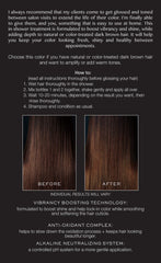 Close-up of glossy chocolate Cosmo color on hair