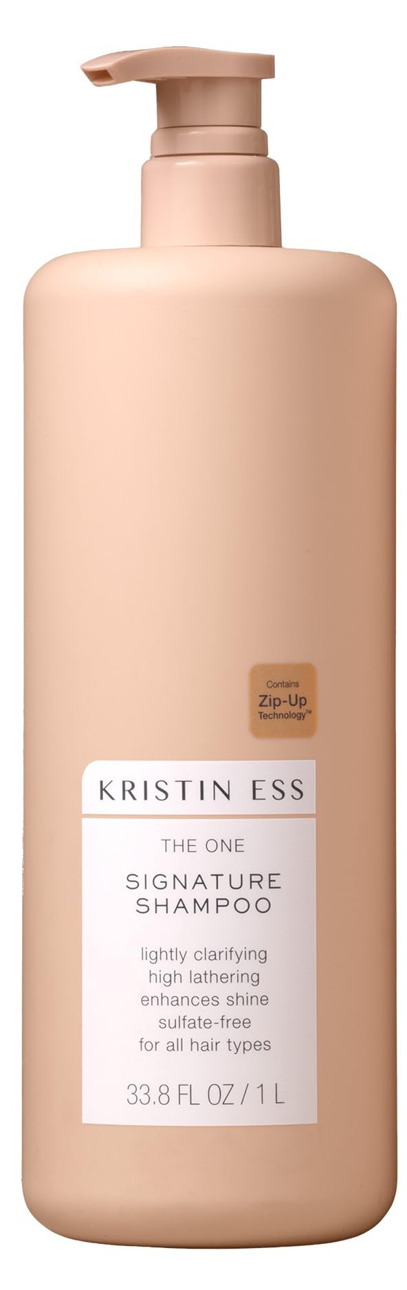 Kristin Ess Hair One Signature Shampoo bottle front, 1 liter, daily cleansing.