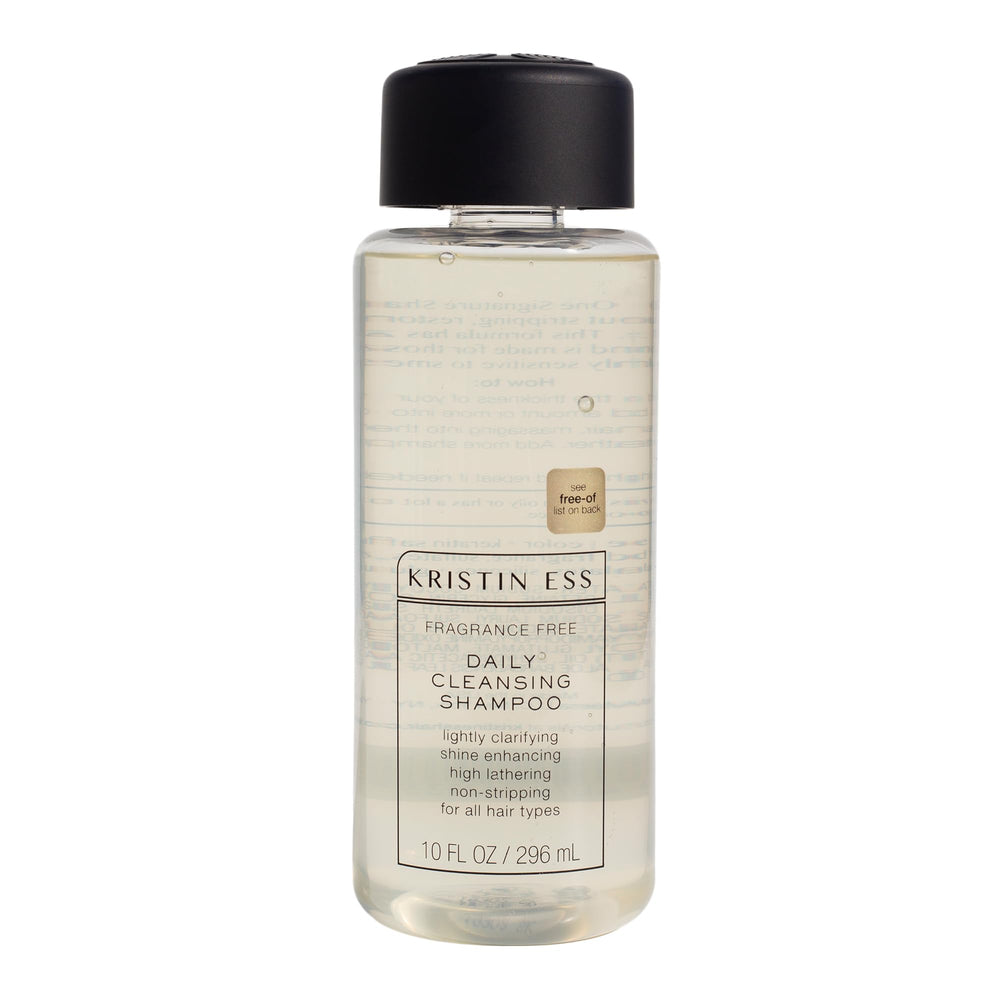 Shampoo Kristin Ess sin fragancia, botella frontal, limpieza suave para toda la melena