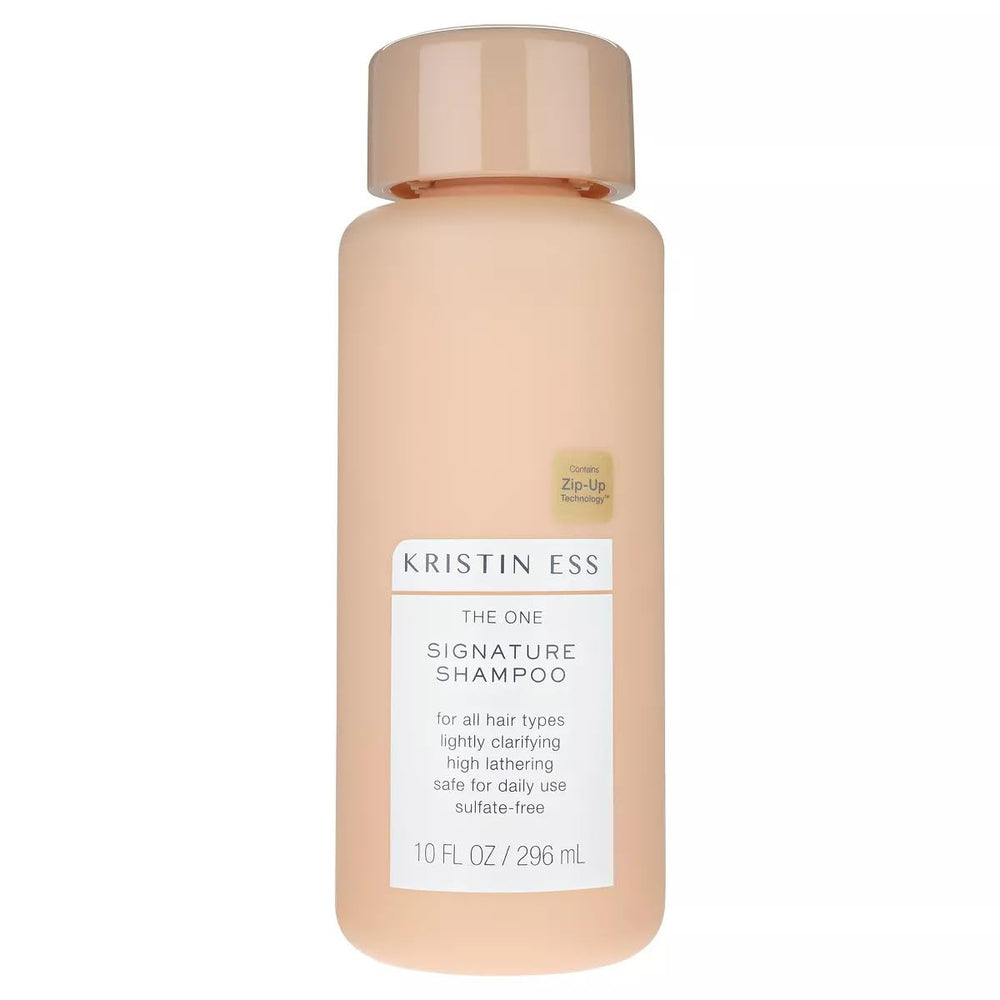 Kristin Ess The One Signature Shampoo: botella vertida, limpieza suave y brillo para color