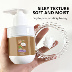 Krmspe coconut-based formula nourishes and removes hair on skin.
