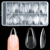 Krofaue almond nail tips in twelve sizes for precise, comfortable fit.