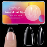 Krofaue almond nails tips 240pcs pack demonstrates easy at home manicure application