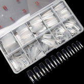 Krofaue clear half-cover nail tips in French style for elegant manicures.
