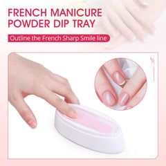 Krofaue Contenedor Dip Uñas Francesa con lado redondo para líneas suaves.