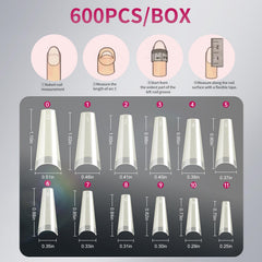 Krofaue half-cover coffin nails with natural look and durability.