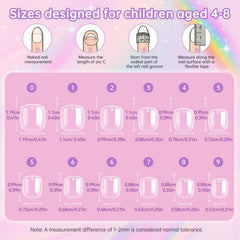 Krofaue kids nail tips 10 sizes provide a perfect fit