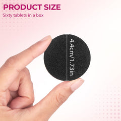 Krofaue round disc showing 1.69 inch diameter fits common foot files