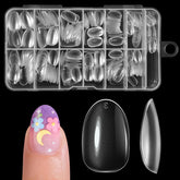Krofaue short kids press-on nails with clear matte tips for easy at-home art