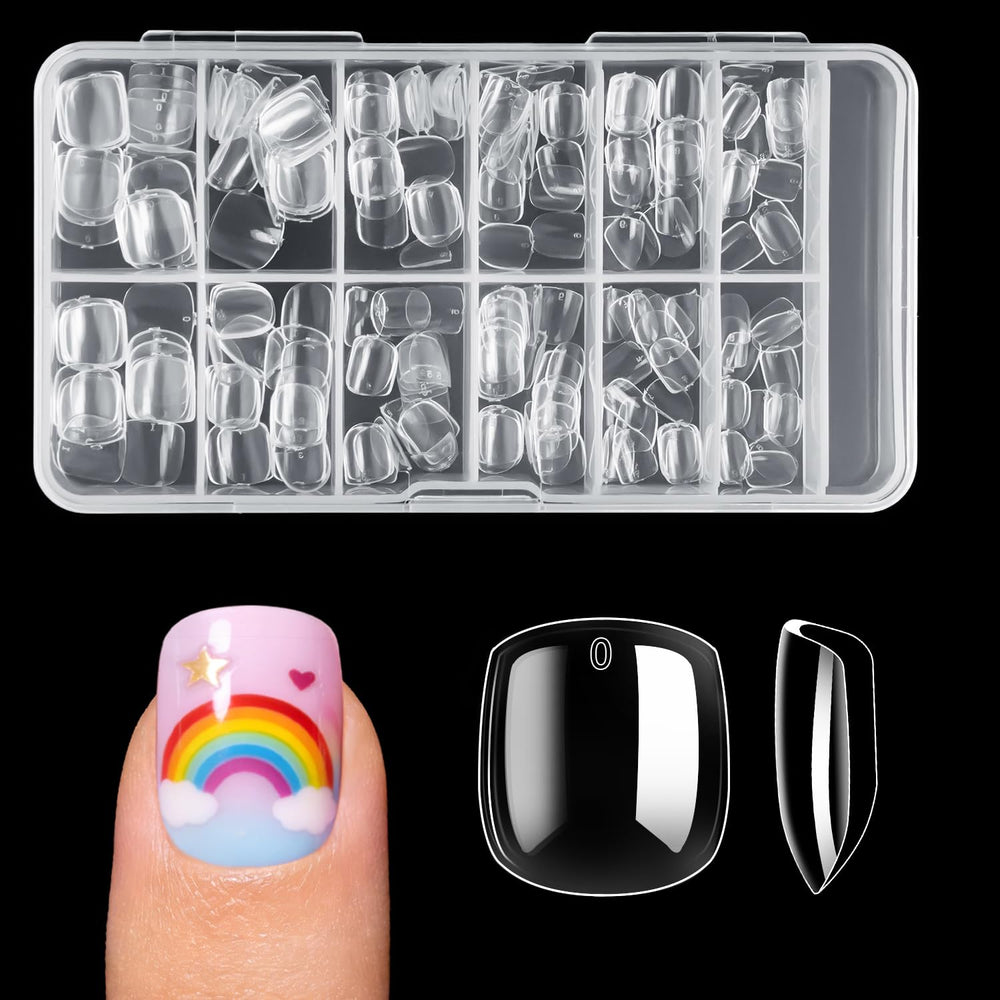 Krofaue short square kids nails pack for easy at-home nail art
