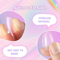 Krofaue soft gel matte finish clear nail tips for a sleek look