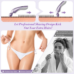 Three-blade system with 3D floating foil for smooth shaving