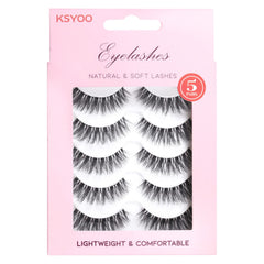 KSYOO strip lashes D curl with extension-like lift for enhanced length