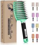 KTKUDY detangling brush boar bristles smoothing hair