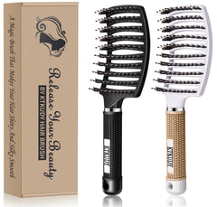 KTKUDY detangling brush with curved vented design eases wet detangling