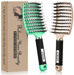 KTKUDY detangling brush demonstrates knot-removal for smooth detangling across hair types