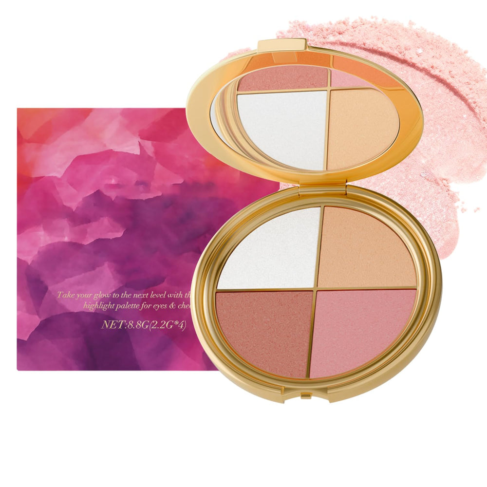 Paleta Kubot para ojos y mejillas 4 en 1 para looks coordinados.