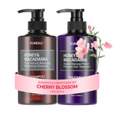 KUNDAL Cherry Blossom shampoo bottle with lasting fragrance and gentle cleansing.