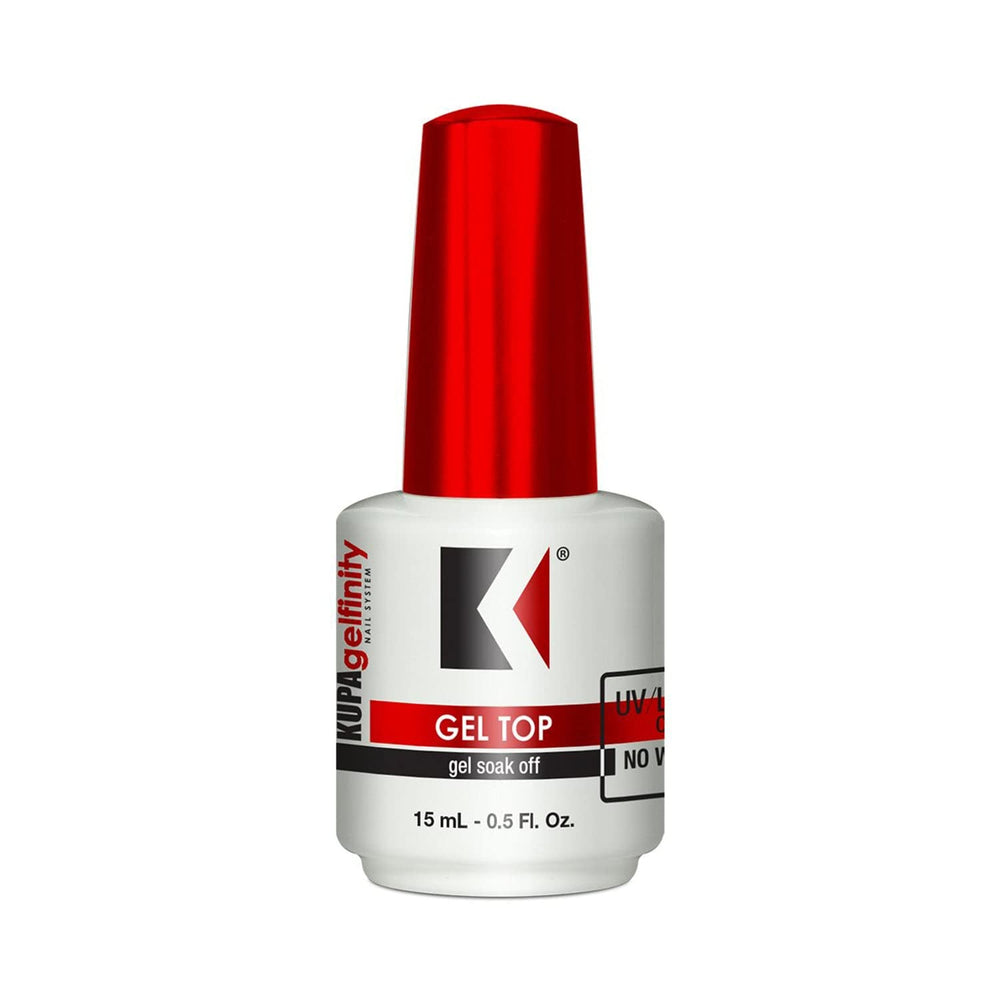 KUPA GelFinity: botella frontal muestra brillo intenso para un acabado profesional.
