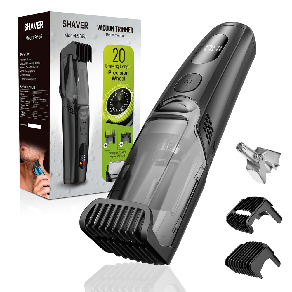 Kurtmark vacuum beard trimmer front view for mess-free grooming