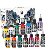 KVM Tattoo Ink Set 14 colors color palette for vibrant line work
