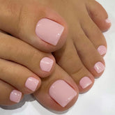Uñas KXAMELIE para pies rosa claro, aspecto natural y cómodo para uso diario.