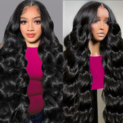 KXBKXB 30-inch body wave wig front view shows a natural hairline