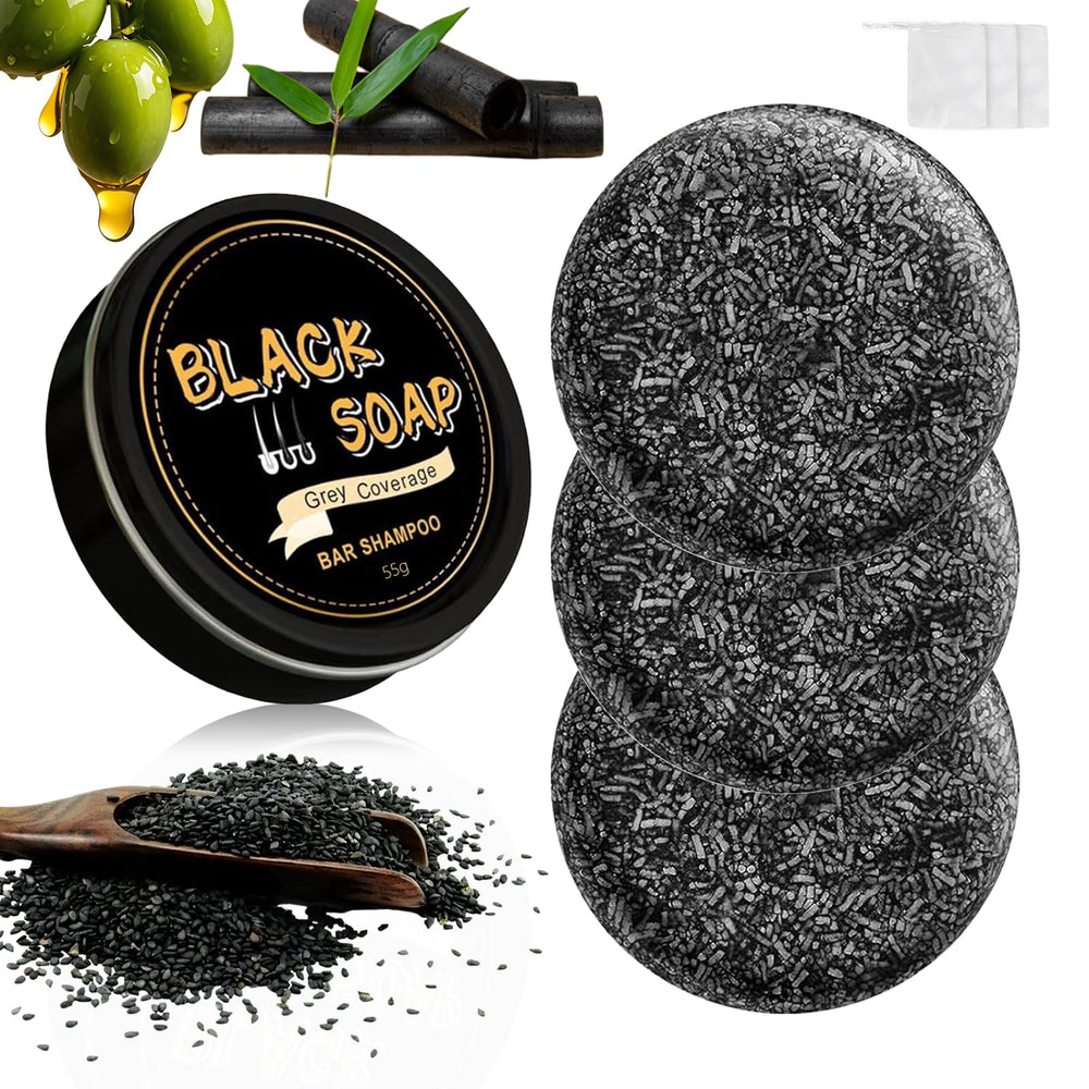 KYDA barra shampoo gris para cabello, ayuda a cubrir canas de forma gradual.