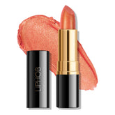 KYDA labial naranja, empaque elegante con brillo perlado para uso diario.