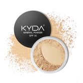 KYDA Mineral Powder Foundation cap swirl demonstrates effortless blending for a natural glow.