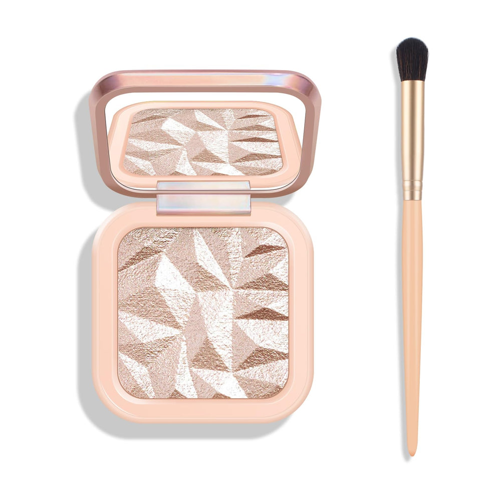 KYDA Paleta iluminadora cocida con brillo perlado para un acabado luminoso.