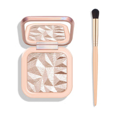 KYDA Paleta iluminadora cocida con brillo perlado para un acabado luminoso.