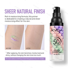 KYDA SPF50 PA+++ primer close-up shows protective makeup base.
