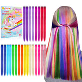 Kyerivs 24pc colored clip-in hair extensions in rainbow tones for quick at-home styling
