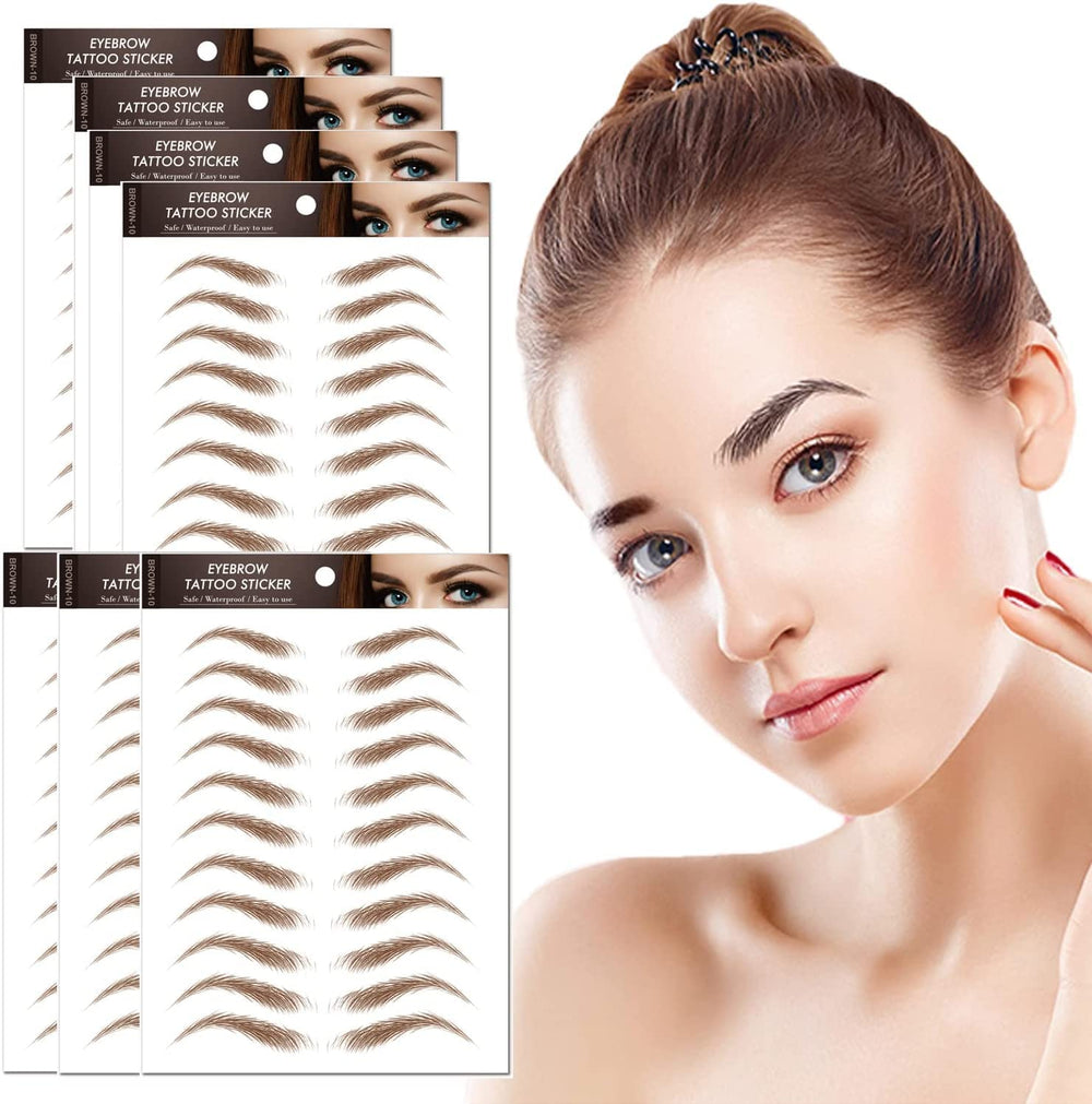 Kyzistn cejas tatuaje 4D, conjunto de 7 láminas para cejas naturales