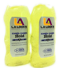 L.A. Looks Gel #9 Mega Mega, gel amarillo de 591 ml, ideal para fijar peinados.