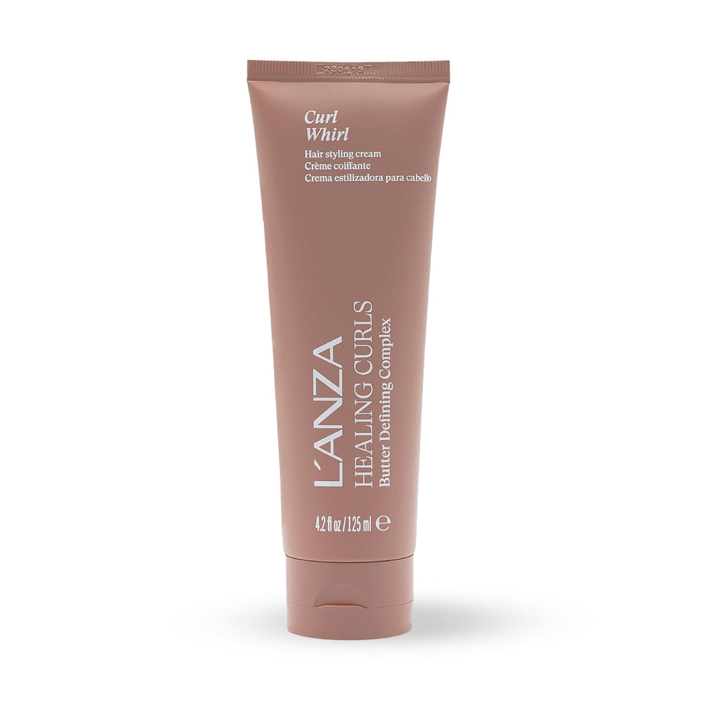 L’ANZA Curl Whirl Defining Creme bottle – lightweight hold for defined curls.