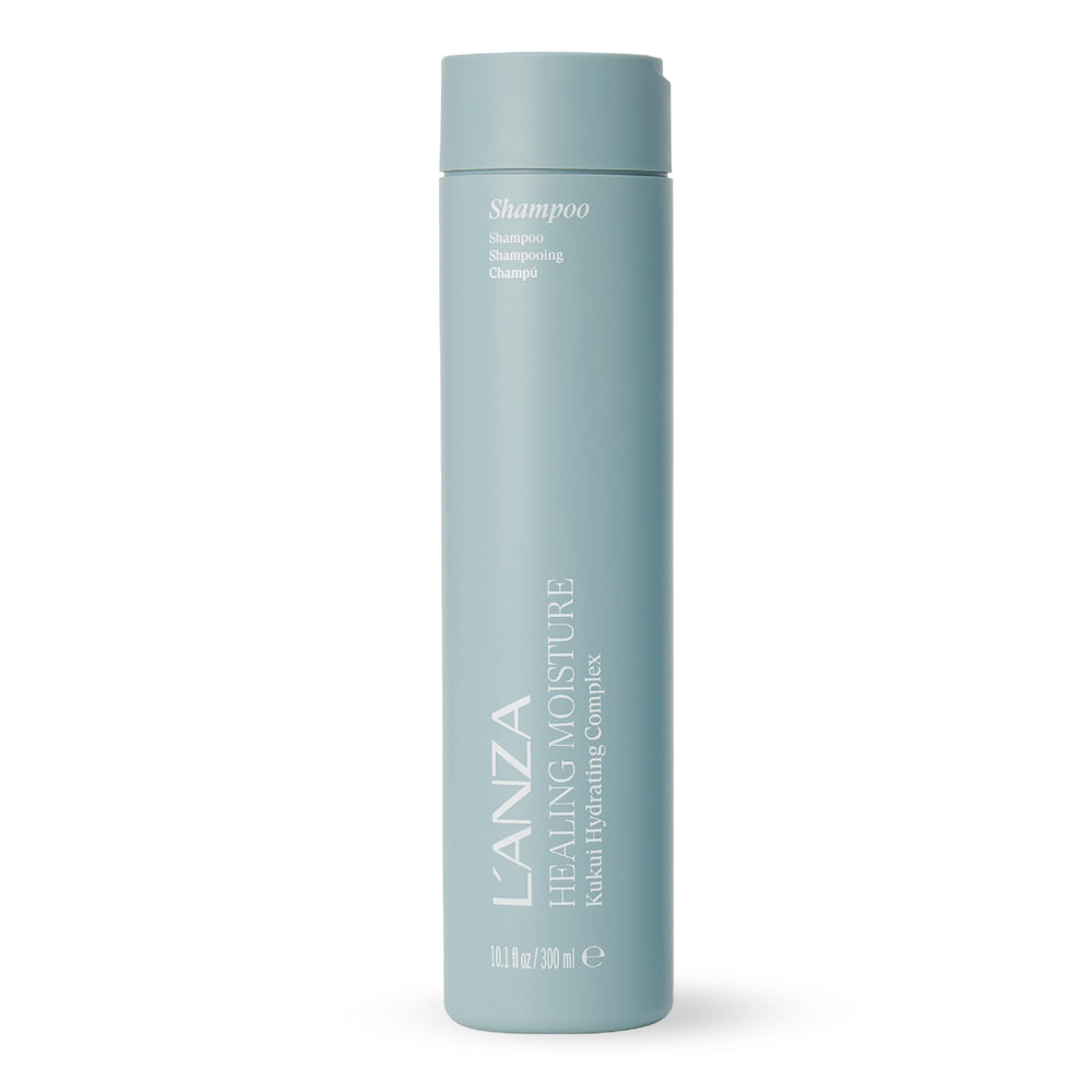 L’ANZA Healing Moisture Shampoo bottle showing deep hydration for dry hair