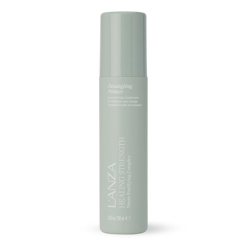 L’ANZA Healing Strength Detangling Primer bottle for detangling and lightweight hydration