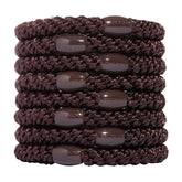 L. Erickson brown hair ties espresso 8-pack for secure, heavy ponytails.