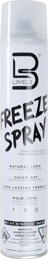 Aerosol para el cabello L3 Nivel 3 con fijación extra para peinados duraderos.