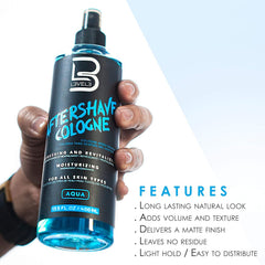 L3 Level 3 aftershave splash on skin suggests a refreshed look.