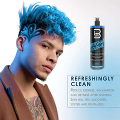 L3 Level 3 aftershave spray dispense captured for easy refreshing application.