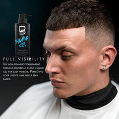 L3 Shaving Gel Ice face prep shows no hot towel needed.