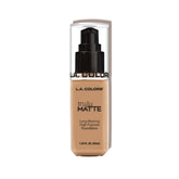L.A. COLORS Truly Matte Foundation Soft Beige bottle for shine-free complexion.