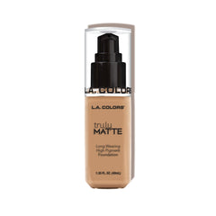 L.A. COLORS Truly Matte Foundation Soft Beige bottle for shine-free complexion.